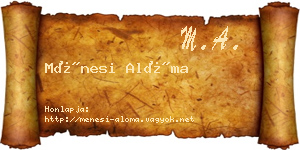 Ménesi Alóma névjegykártya